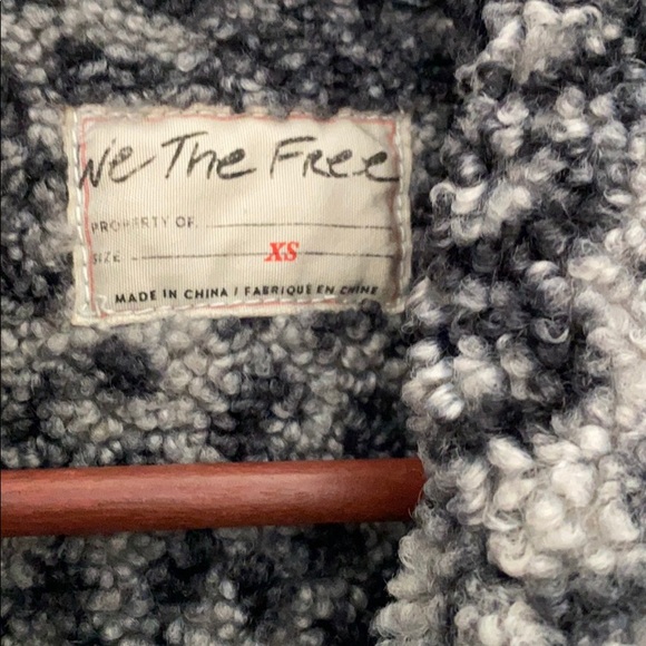 Free People Wild Ones Faux Shearling Denim Jacket - Picture 5 of 7